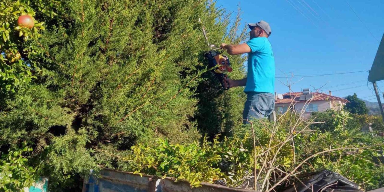 Ortaca’da yeşil alanlarda bakım ve temizlik çalışması