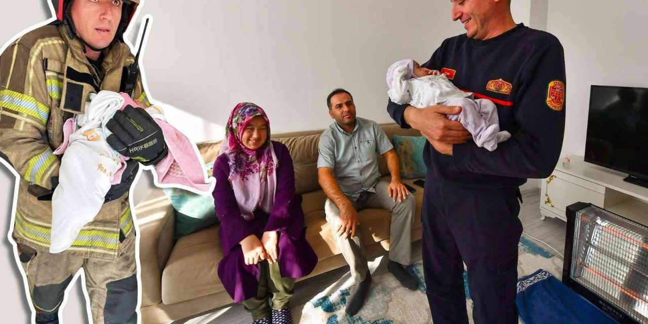 Kahraman itfaiyeci yangından kurtardığı Nehir bebekle buluştu