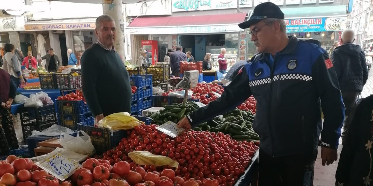 Ortaca Beleediyesi zabıta ekiplerinden pazar yerlerinde fiyat denetimi