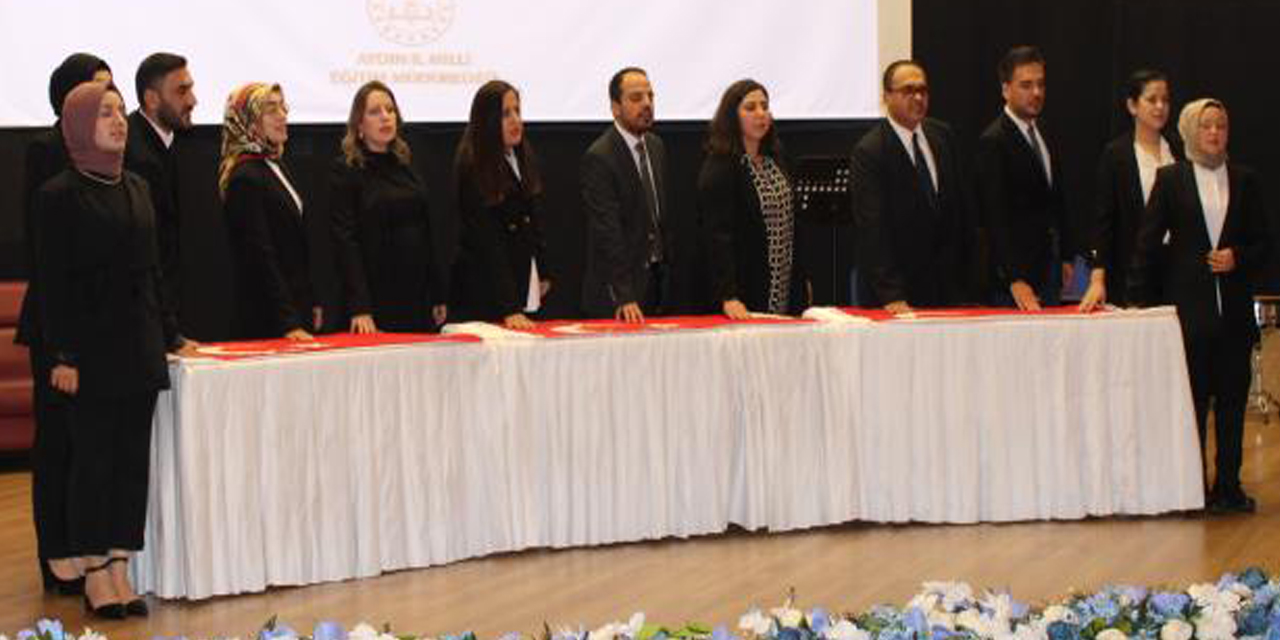 Aydın’da göreve yeni başlayan öğretmenler yemin etti