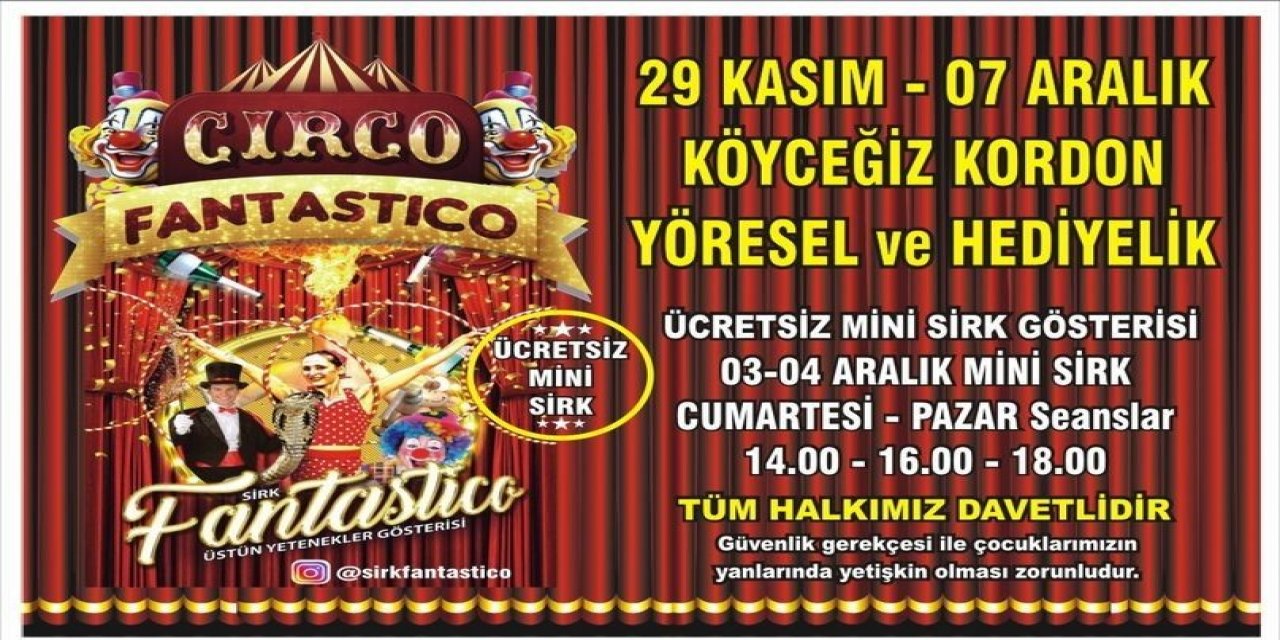 Köyceğiz’de çocuklara sirk gösterisi