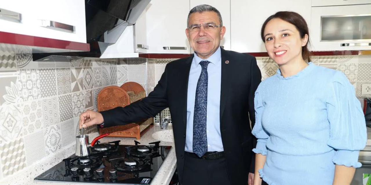 Köşk’te doğalgaz ateşi yandı, ilk kahveyi Başkan Güler pişirdi