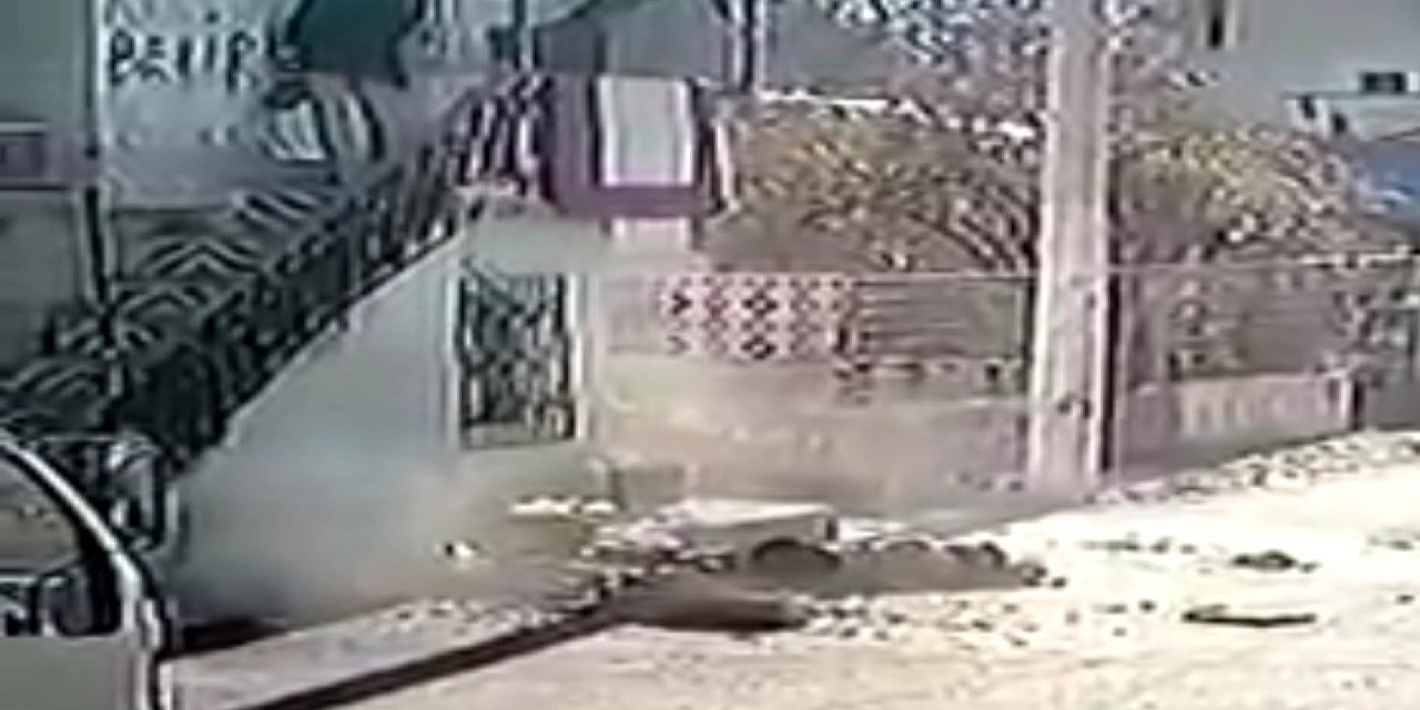 İzmir’de balkonun çökme anı kamerada
