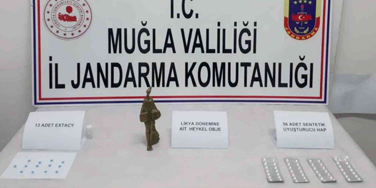 Dalaman’da tarihi eser ve uyuşturucu operasyonu