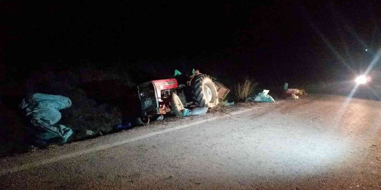 İzmir’de yoldan çıkan traktör devrildi, 1 kişi hayatını kaybetti