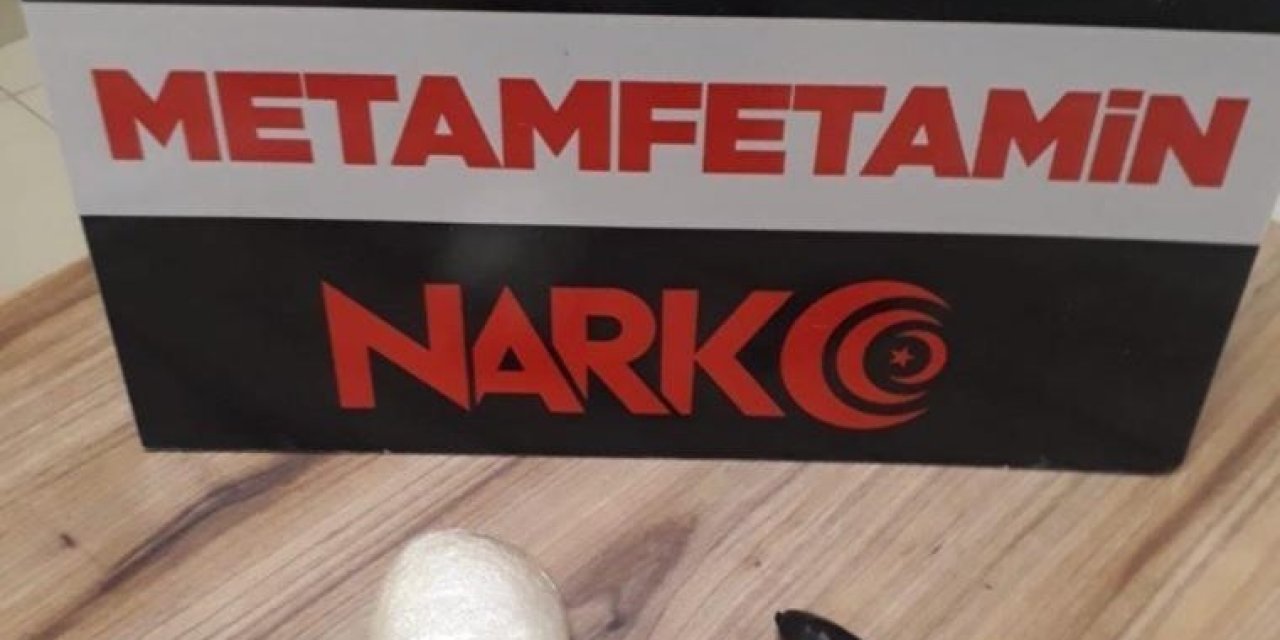 Durdurulan araçta metamfetaminle yakalandı