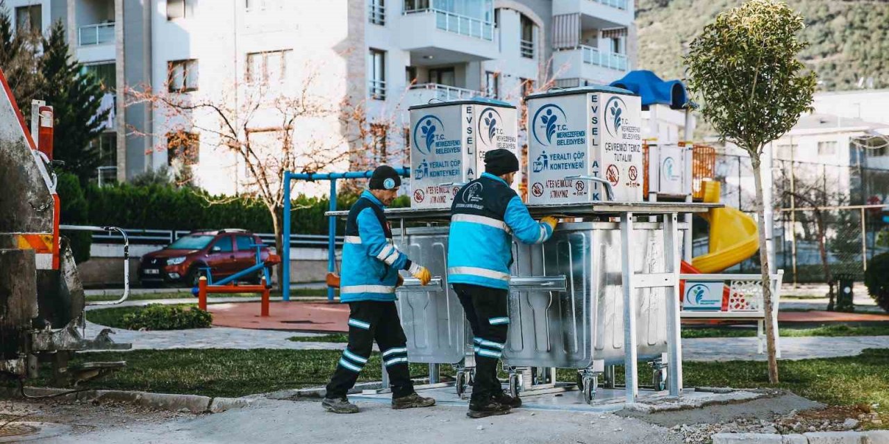 Merkezefendi’de yer altı çöp konteyneri 80 farklı noktaya yerleştirildi