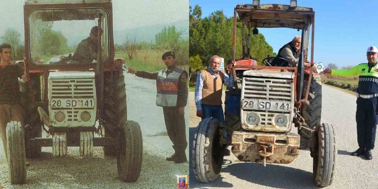 23 yıl sonra aynı yerde traktörüyle denetime takıldı