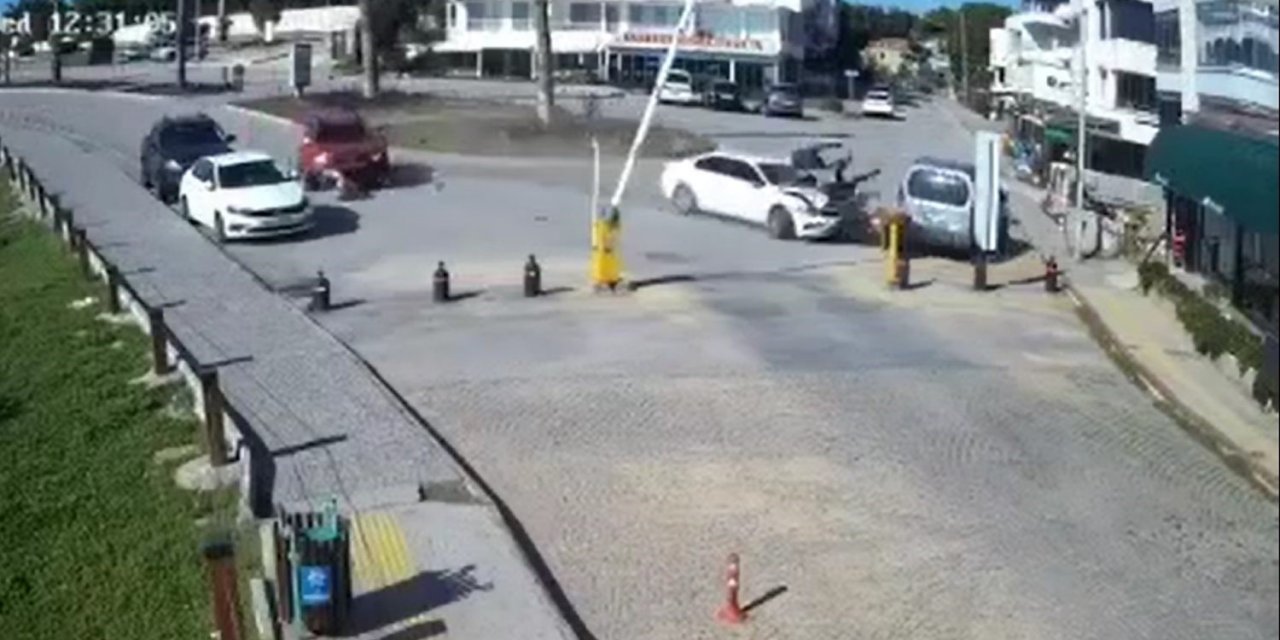 Didim’deki silahlı saldırı sonrası meydana gelen kazanın görüntüleri ortaya çıktı