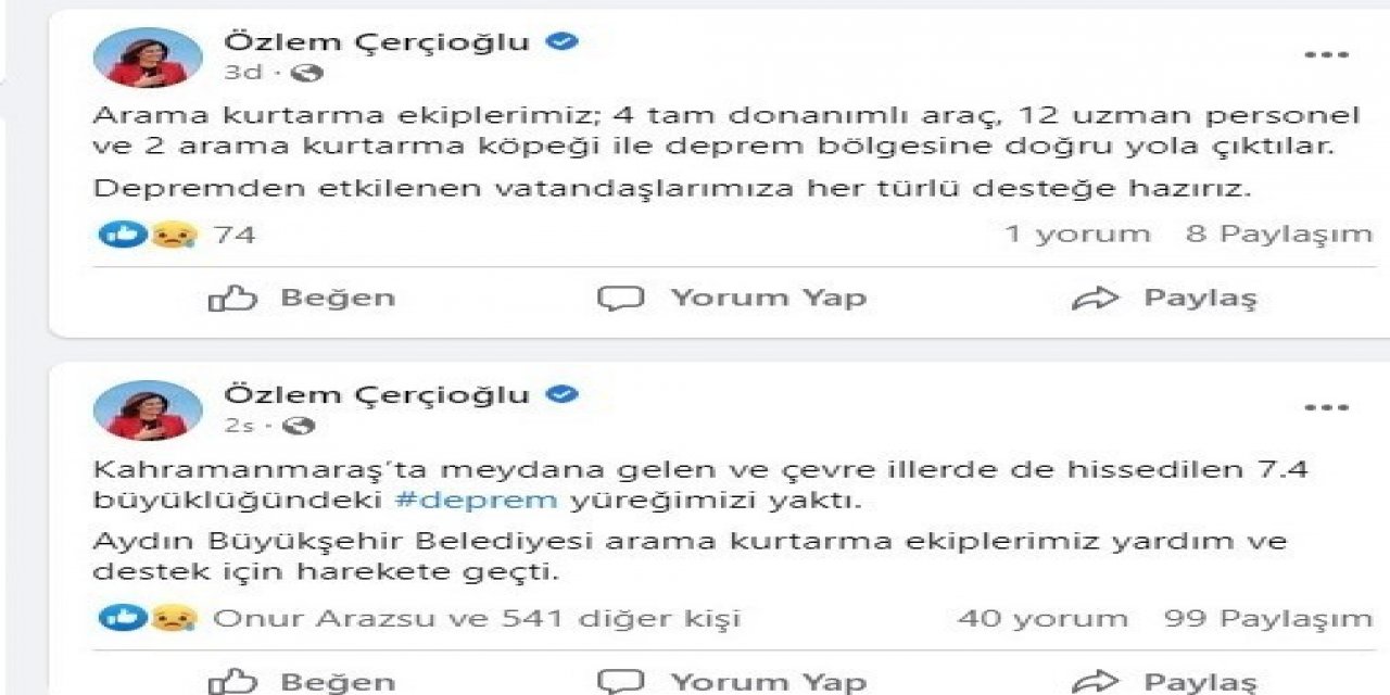 Aydın Büyükşehir ekipleri deprem bölgesine hareket etti