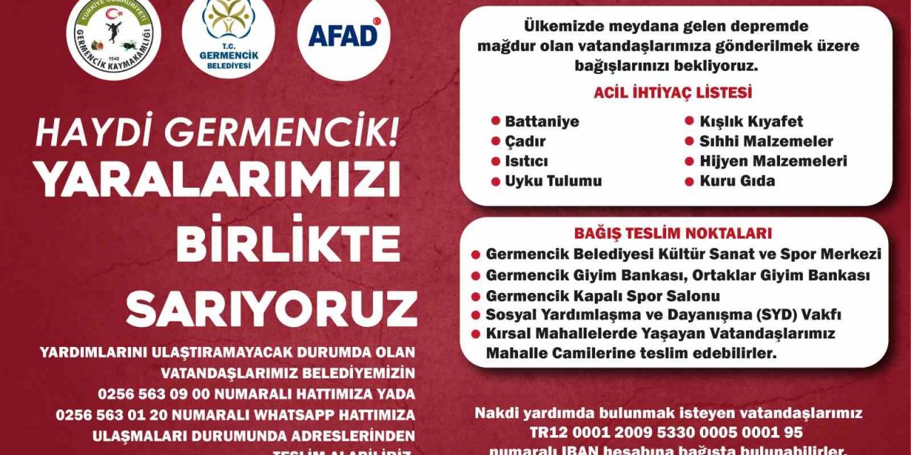 Germencik’ten deprem bölgesine yardım eli