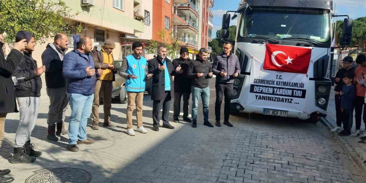 Germencik’te yardım tırları deprem bölgelerine gitmeye devam ediyor