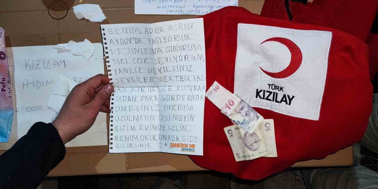 Birinci sınıf öğrencisi Asrın’dan duygulandıran not