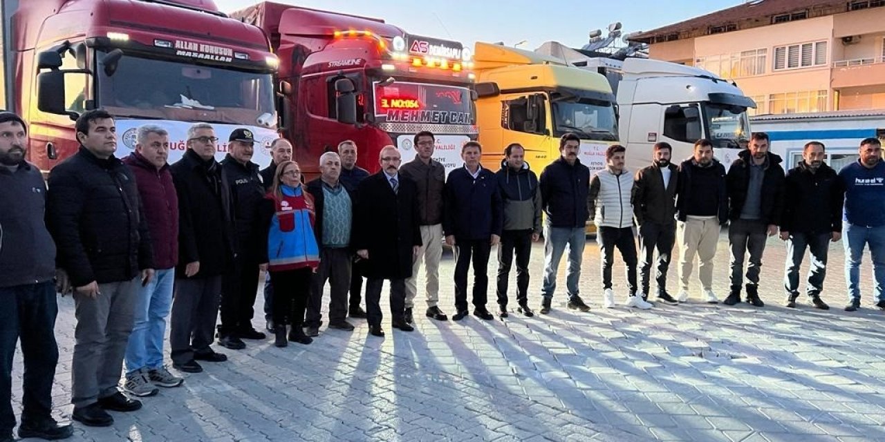 Fethiye’den deprem bölgesine 19 tır yardım gönderildi