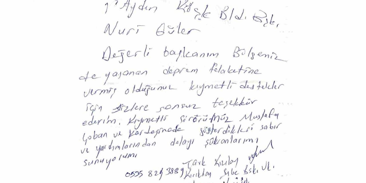 Deprem bölgesinden, Başkan Güler’e anlamlı mesaj