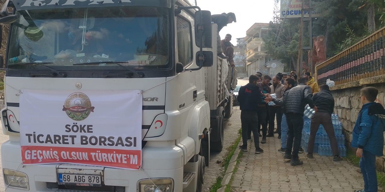 Söke Ticaret Borsası yardım tırı Hatay’a ulaştı