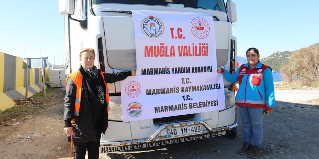 Marmaris’ten deprem bölgesine yardımlar sürüyor