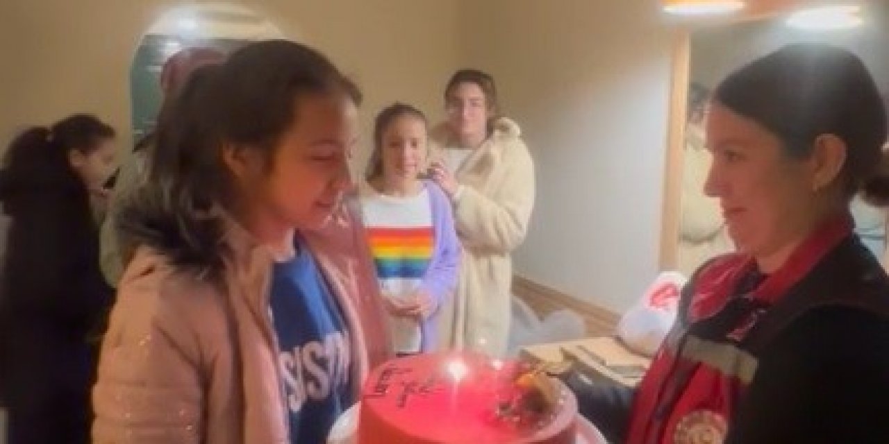 Depremzede 11 yaşındaki Ayşenur’un doğum günü Marmaris’te kutlandı