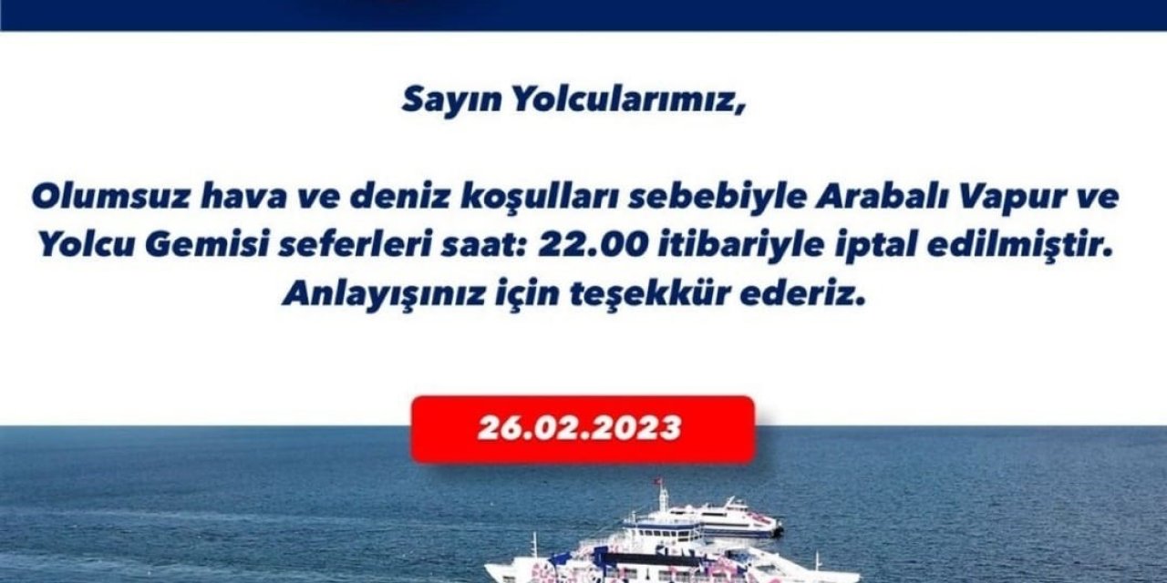 İzmir’de deniz ulaşımına fırtına engeli