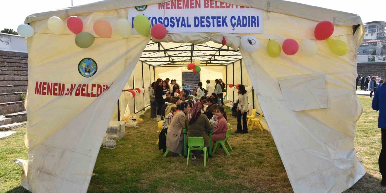 Menemen’de depremzede çocuklar için moral etkinliği