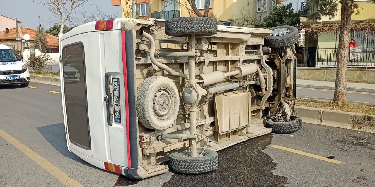 Devrilen araçtan burnu bile kanamadan çıktı