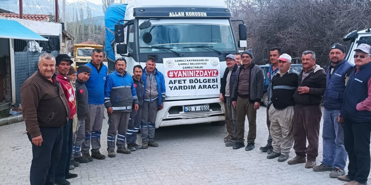 Çameli’nden deprem bölgesine odun desteği