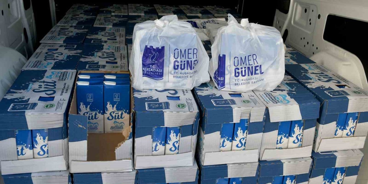 Kuşadası Belediyesi süt dağıtımına başladı