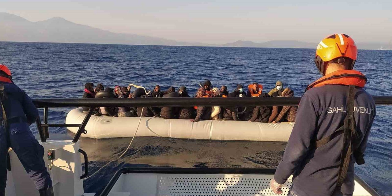 Aydın’da 34 düzensiz göçmen kurtarıldı