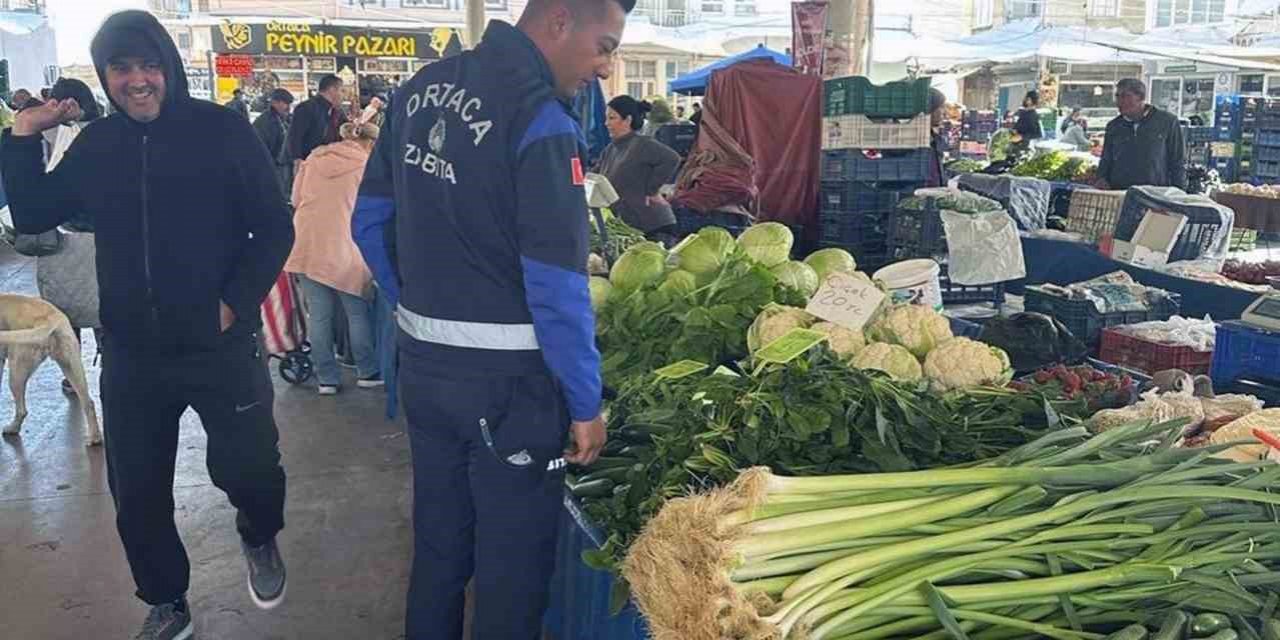 Ortaca pazarında etiket denetimleri sürüyor