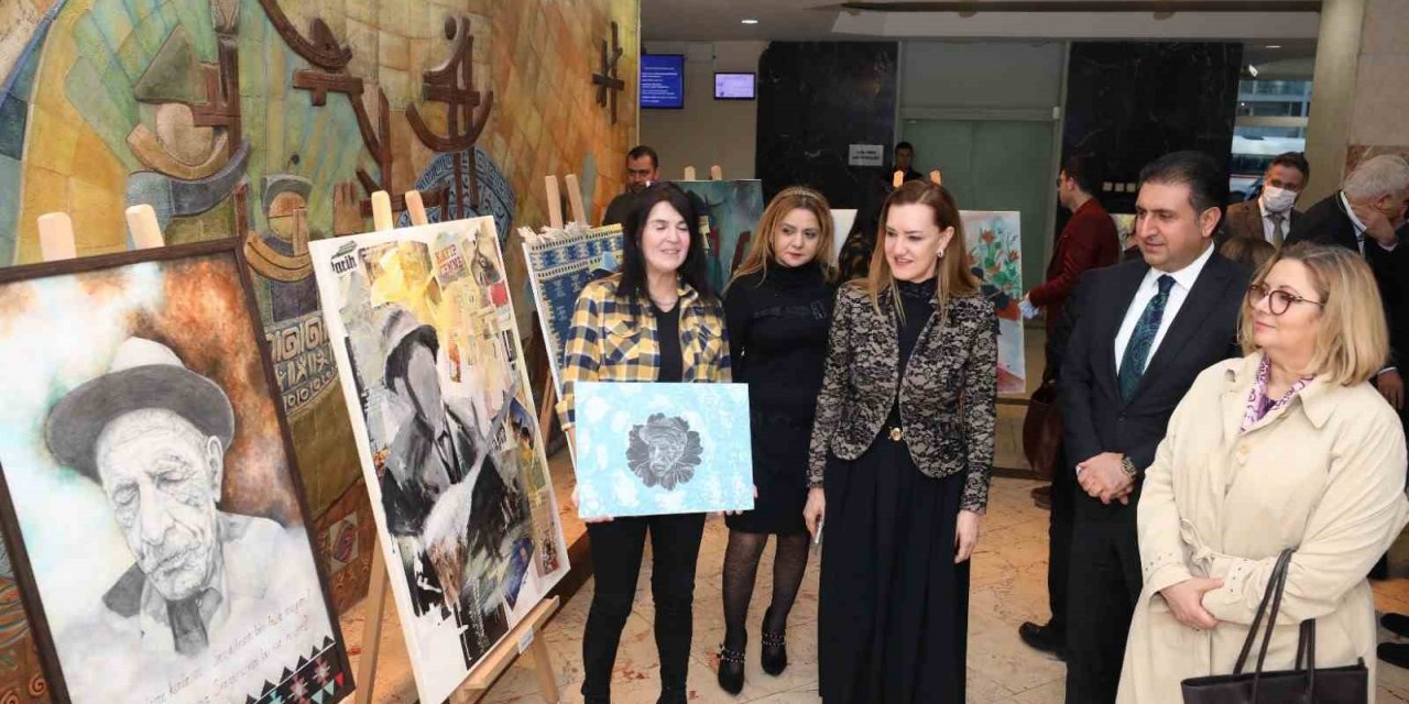 DEÜ’de Aşık Veysel, resim sergisi ile anıldı