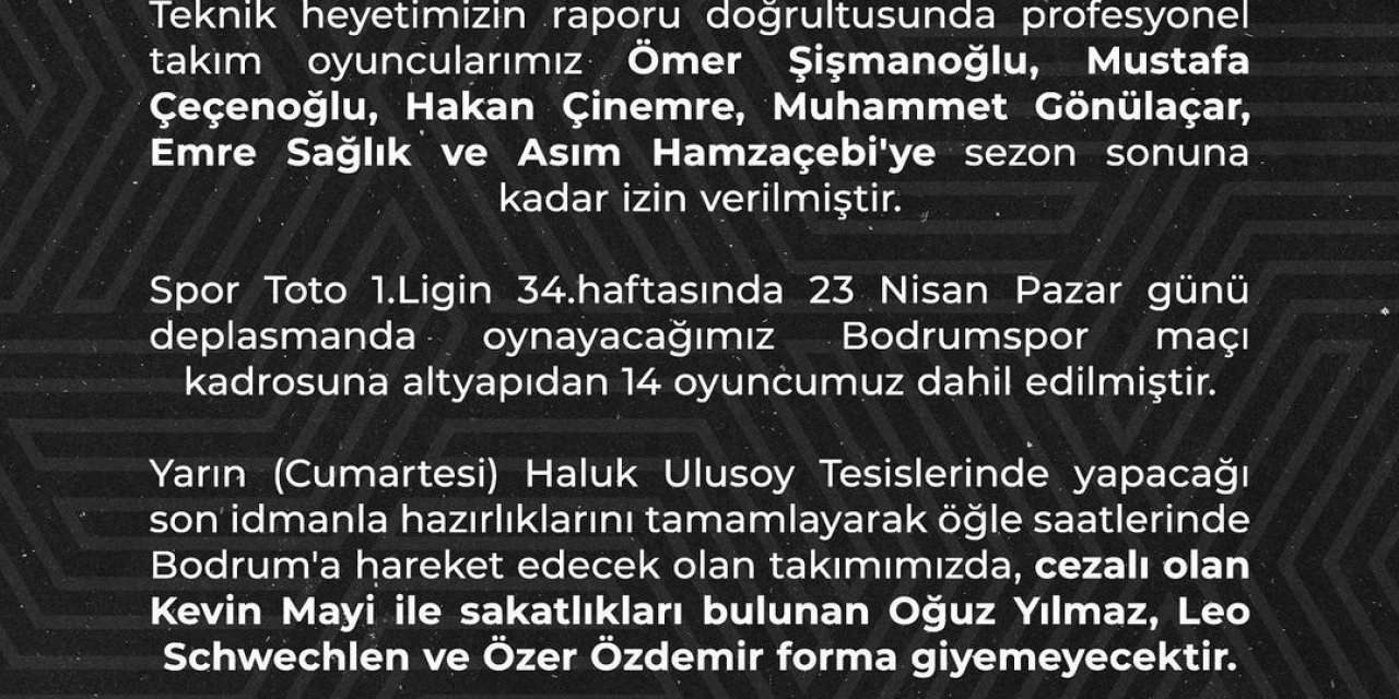 Denizlispor’da oyuncular havlu attı