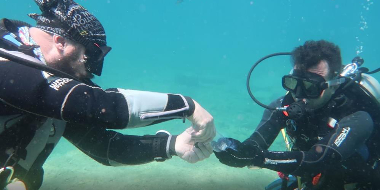 Dalgıçlar deniz dibinde bayramlaştı