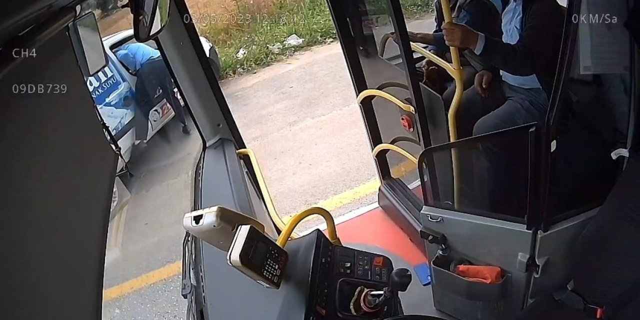 Kahraman şoför kazayı böyle önledi