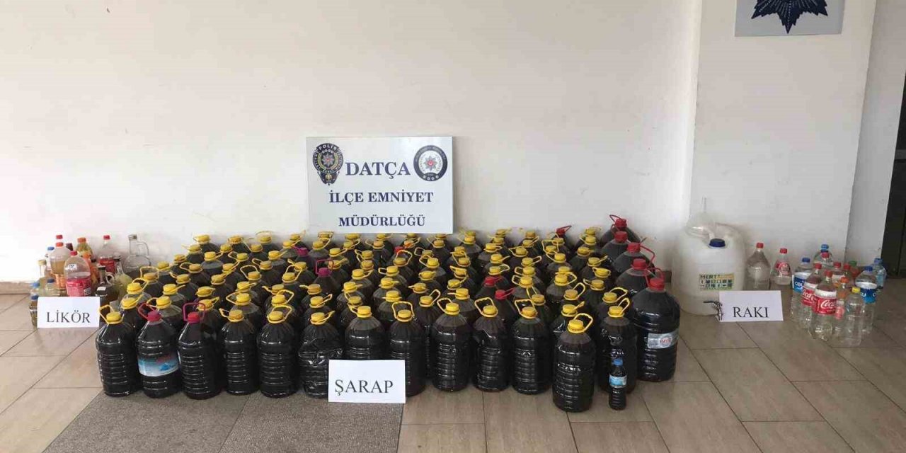 Datça’da sahte içki ele geçirildi