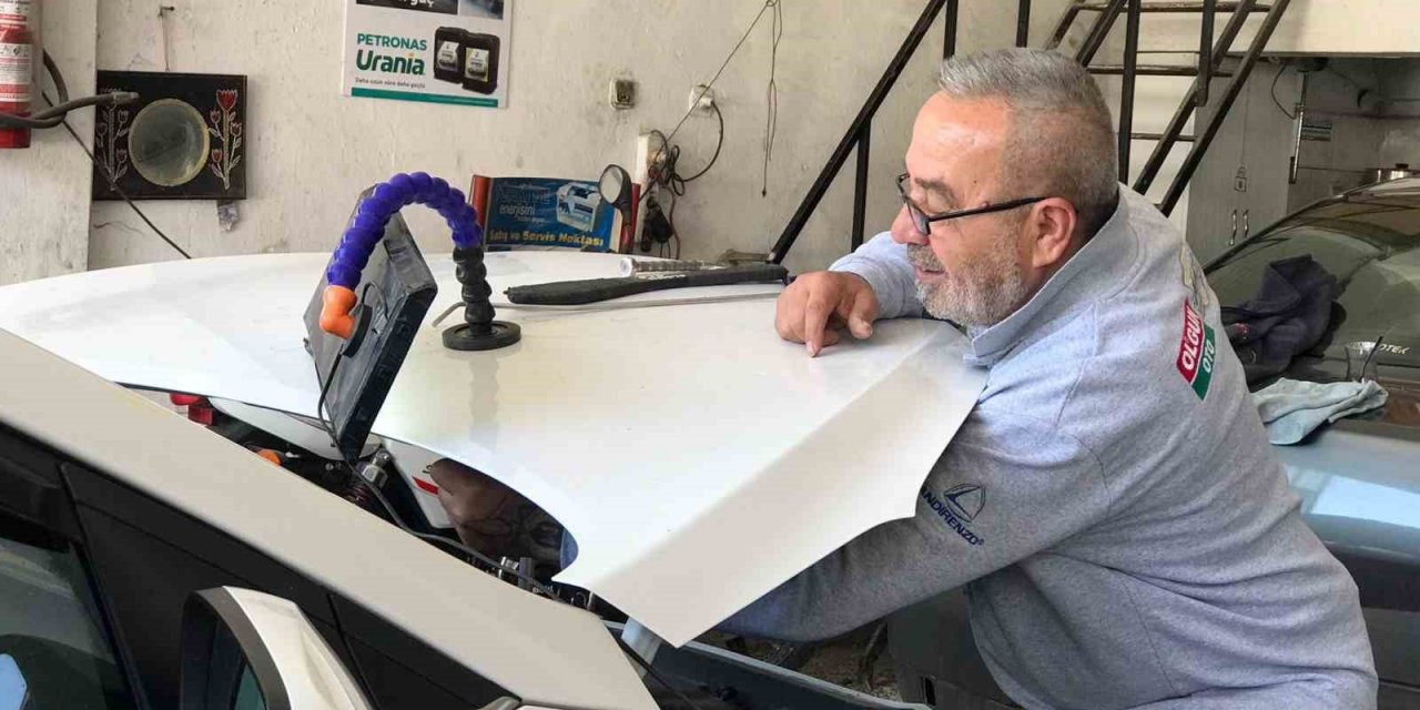 Oto tamircilerinde dolu kuyruğu oluştu