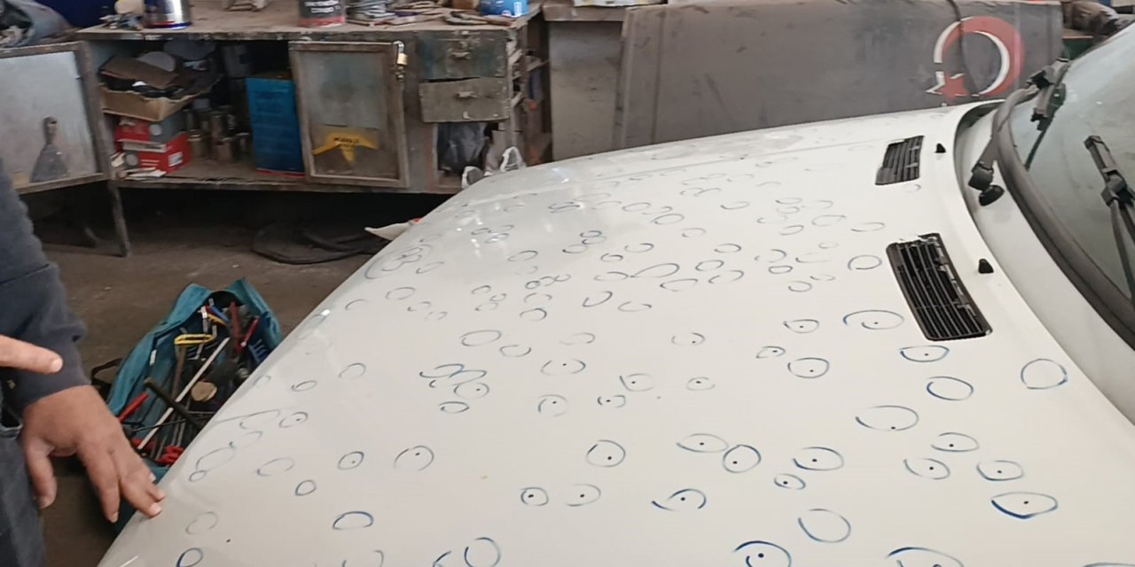 Kaporta ustalarının yoğun dolu mesaisi sürüyor