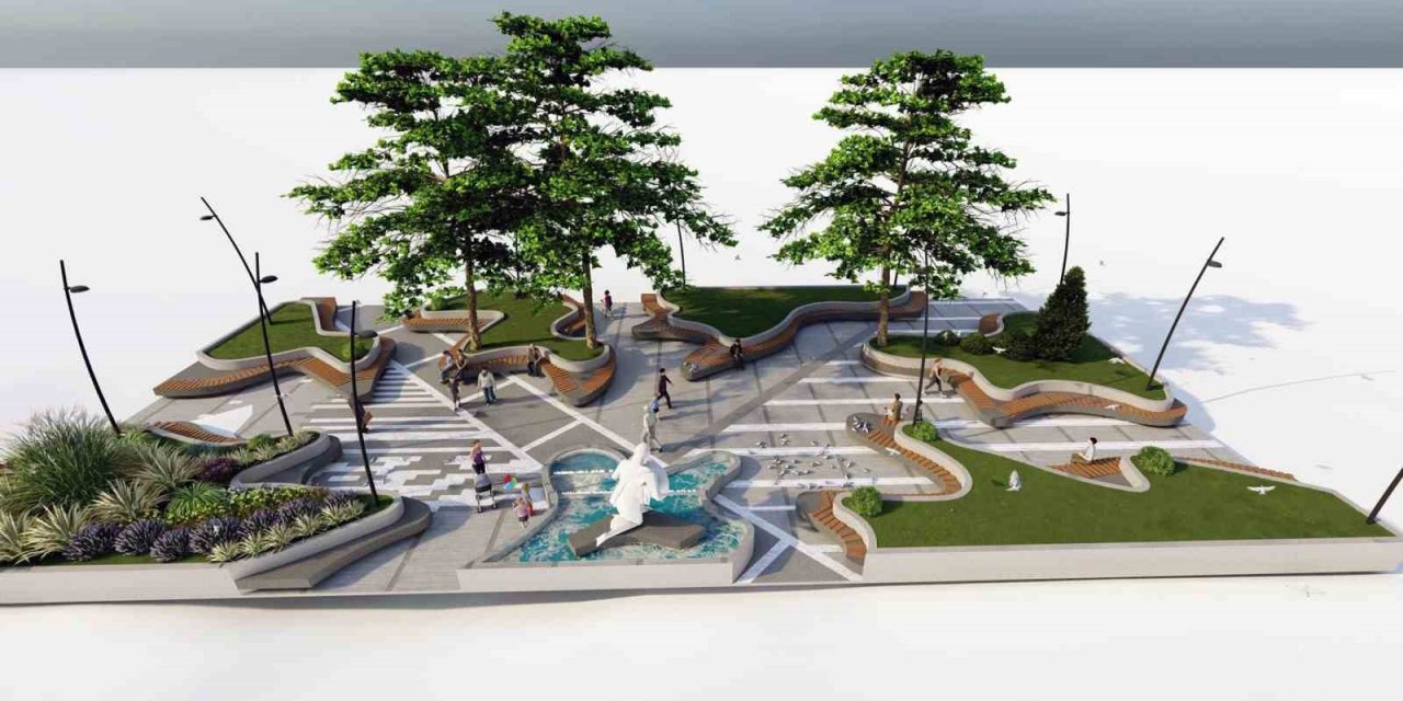 Menteşe pazar yeri girişi meydanı yenileniyor