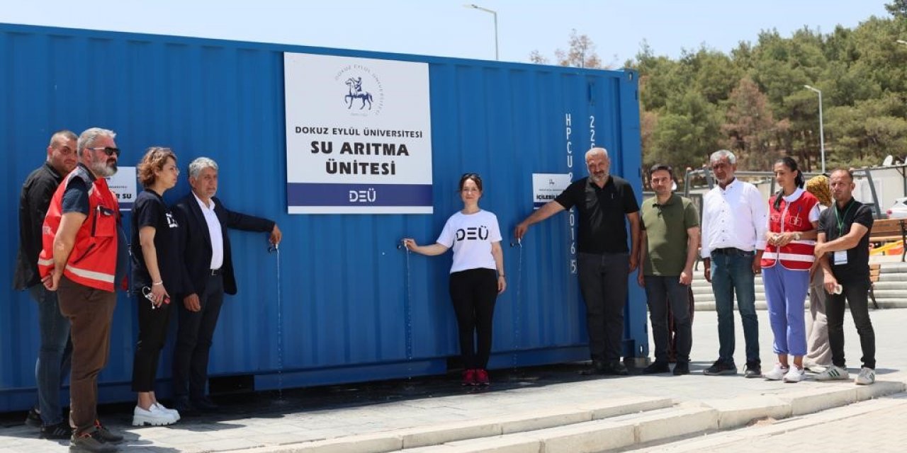 DEÜ, deprem bölgesindeki 7. su arıtma ünitesini açtı