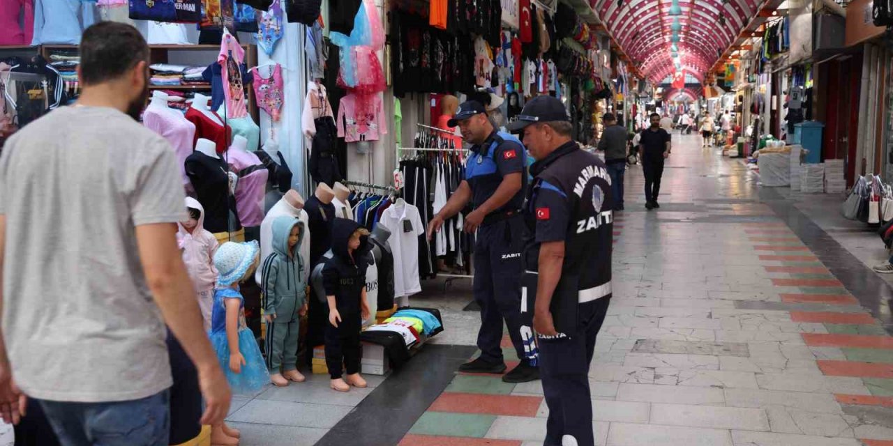 Marmaris Belediyesi’nden Kapalı Çarşıda işgaliye denetimi