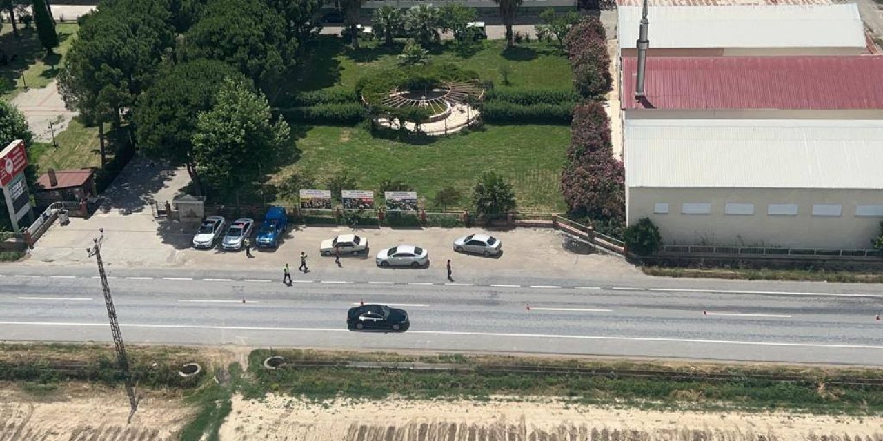 Havadan trafik denetiminde 345 araç kontrol edildi