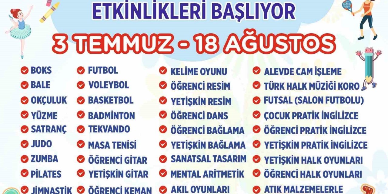 Büyükşehir Belediyesi’nin yaz kursları başlıyor
