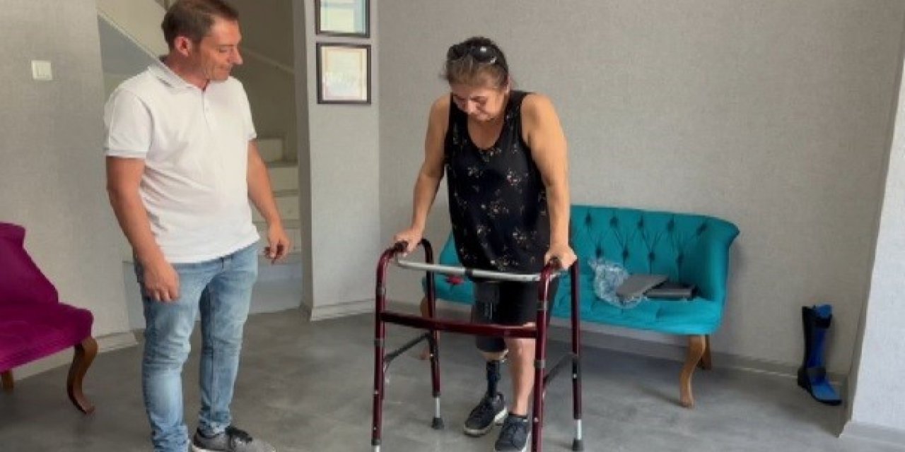 Protez bacağına kavuştu, sevinç gözyaşları döktü