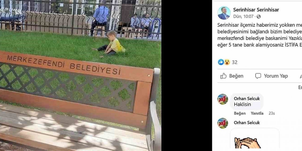 Serinhisar Belediyesinin bankları tartışma konusu oldu