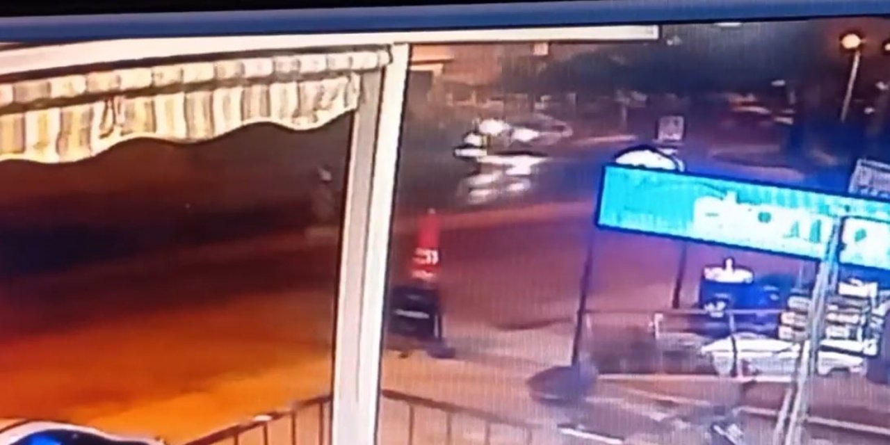 Didim’de kafeye dalan otomobilin kaza anına ait güvenlik görüntüleri ortaya çıktı