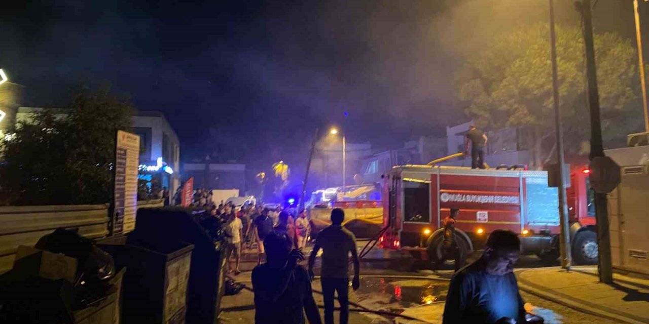 Bodrum’da 2 araç alev topuna döndü