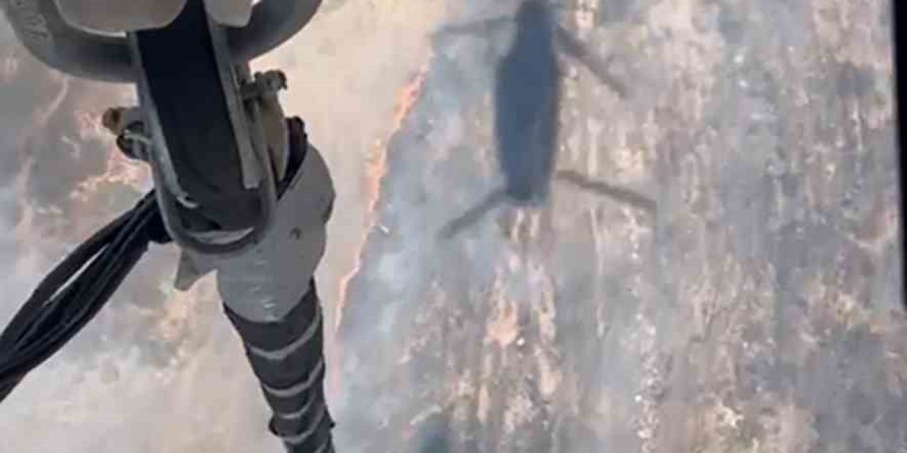Yangın söndürme helikopterinden alevlere ’nokta atışı’