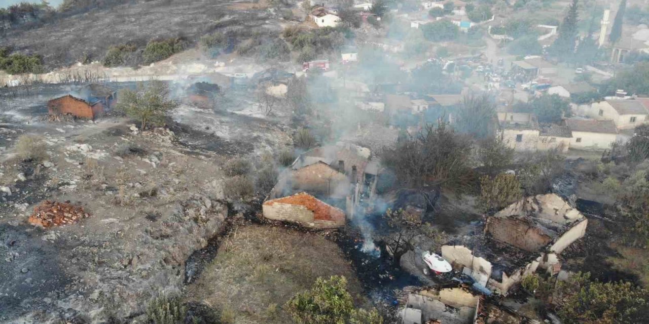 Manisa’daki orman yangınında 14 ev ve 3 ahır kül oldu