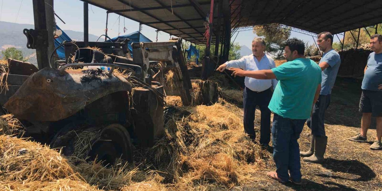 Menteşe Ziraat Odası Başkanı Baştuğ’dan ahırı yanan üreticiye ziyaret
