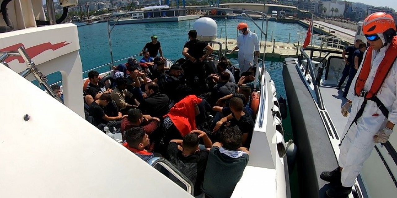 Aydın’da 40 düzensiz göçmen kurtarıldı