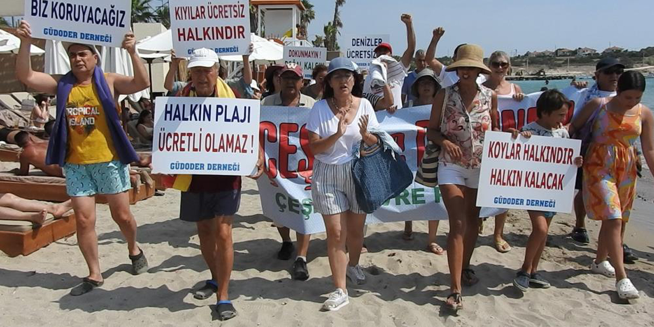 Sahilde havlulu tepki sürüyor